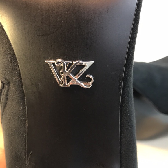 Kathy Van Zeeland Black Booties Silver &Gray Beads - Picture 8 of 12